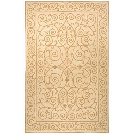 SAFAVIEH 3 ft. x 3 ft. Round- Transitional Chelsea Ivory And Gold Hand Hooked Rug HK11P-3R